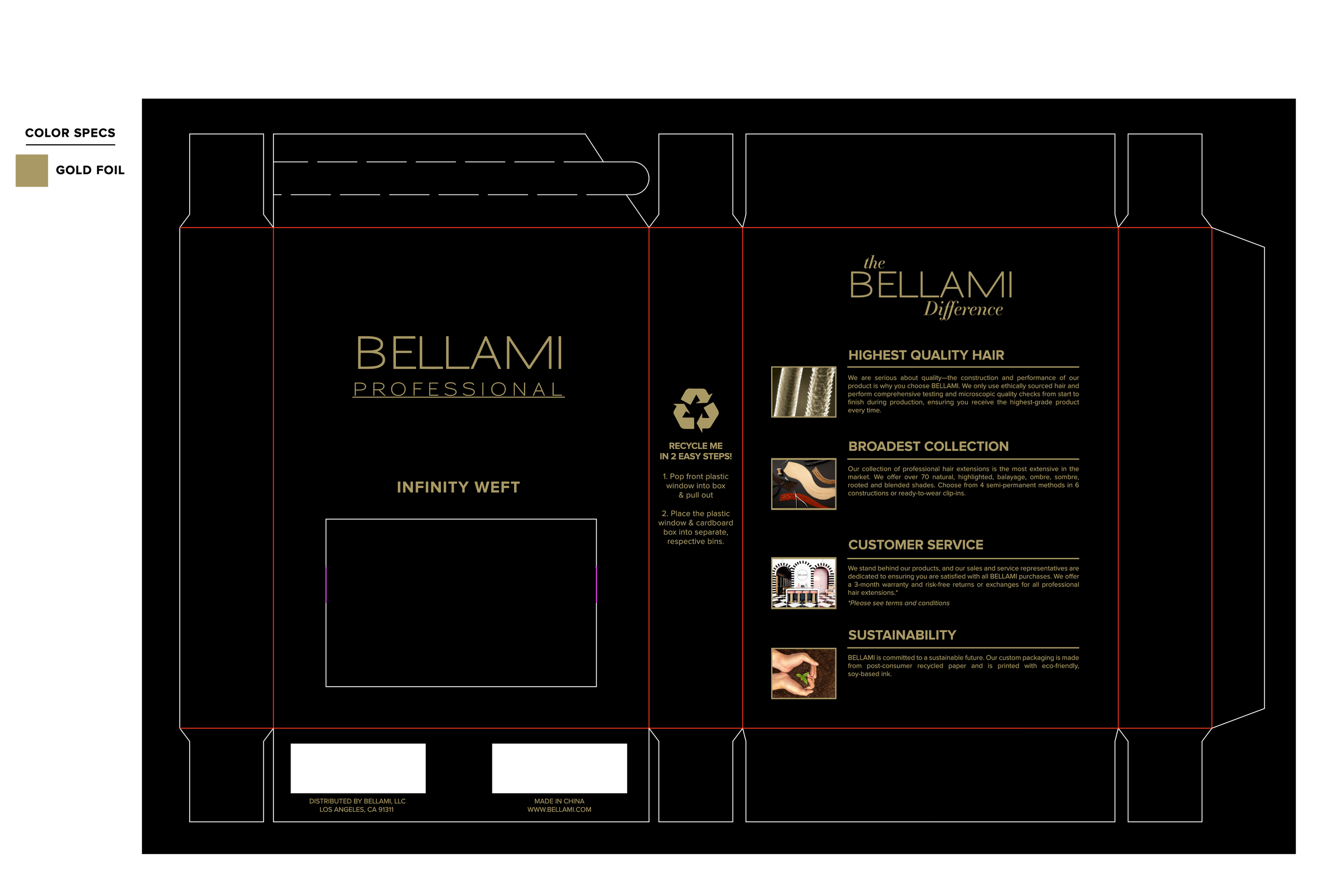 hair extension box print production art