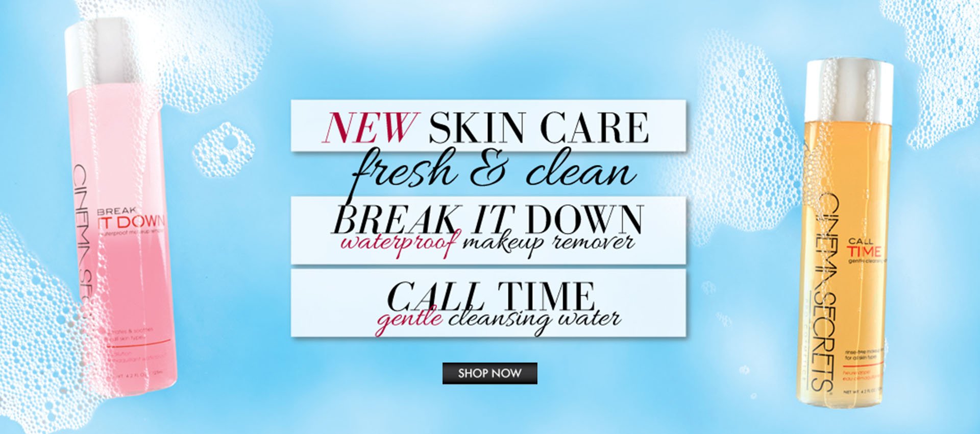 website landing page banner for new CS skincare design