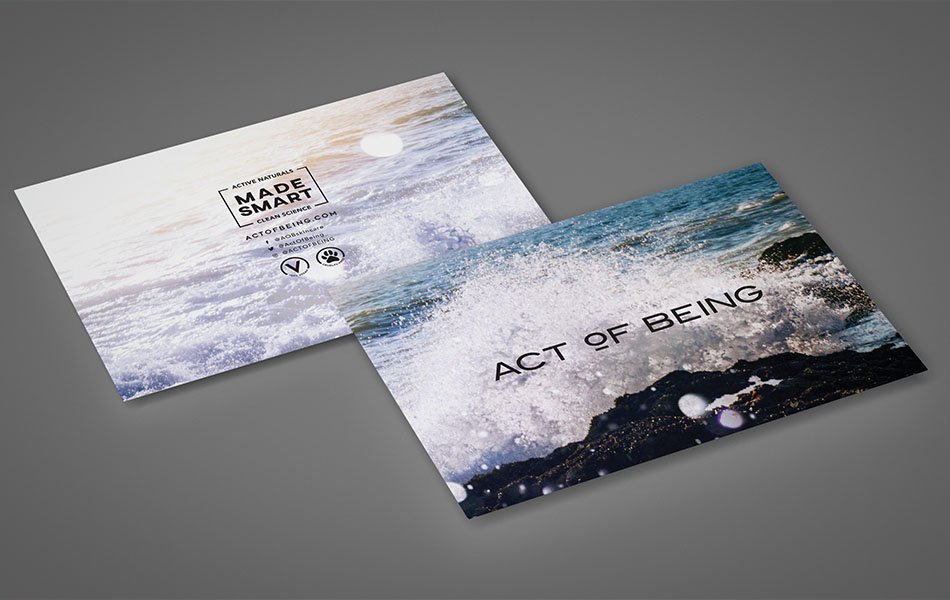 AOB postcard front + back design