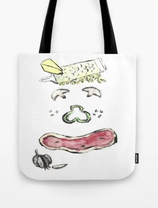 Gourmet Pizza Smiley Face Tote Bag