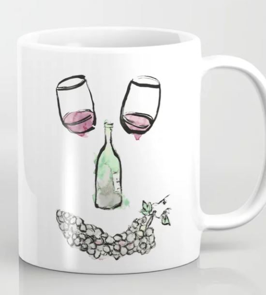 Gourmet Wine Smiley Face Coffee Mug
