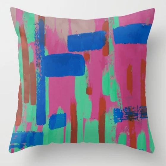 A bit of pink and some blue Throw Pillow