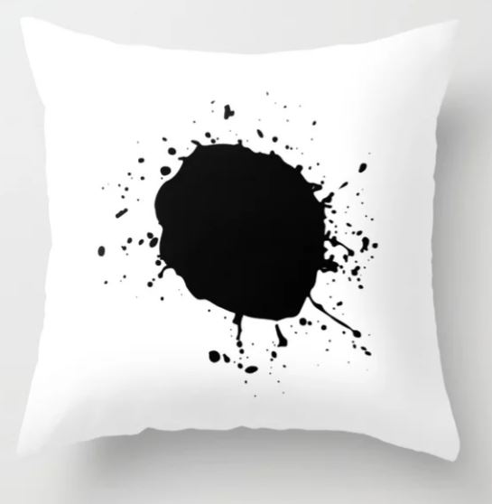 Large Ink Splat Throw Pillow