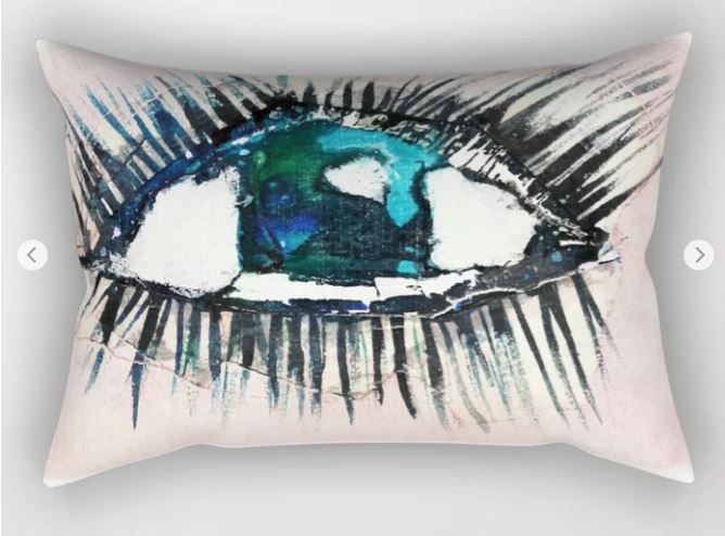 Eyes taped open Rectangular Pillow