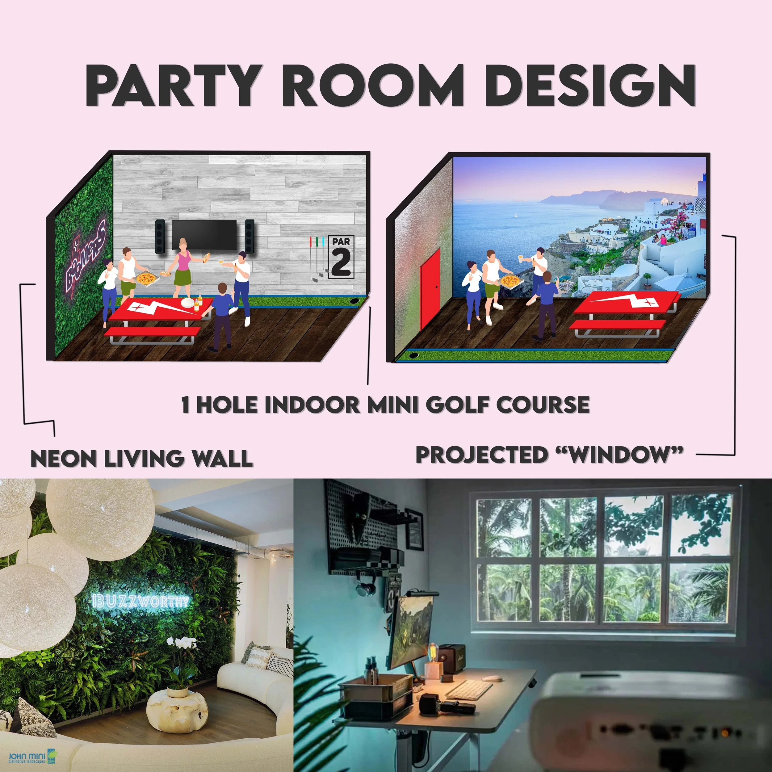 Boomer's Parks party room concept. 2021