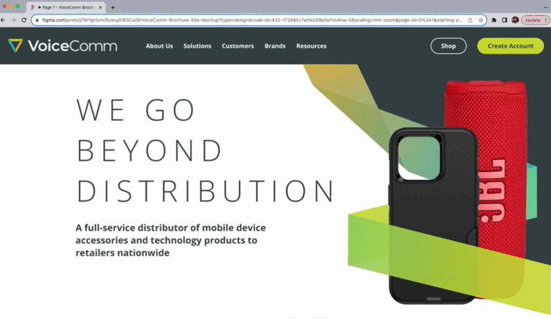 Animated homepage graphic for myvoicecomm.com website redesign.