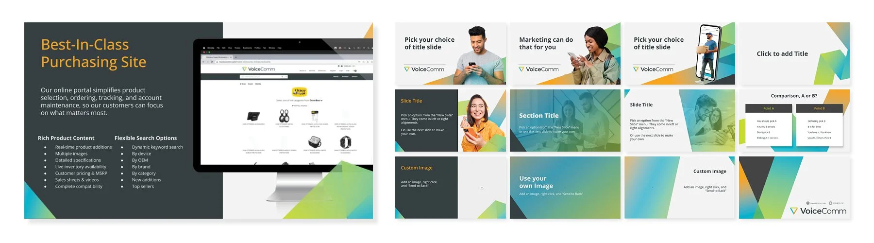VoiceComm company slideshow presentation template