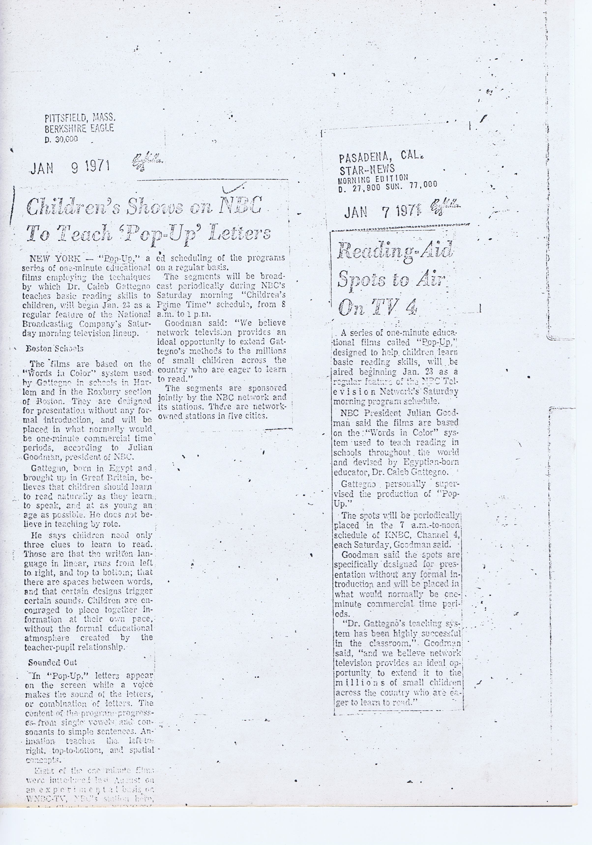 Berkshire Eagle, Star News, Jan 1971.jpg