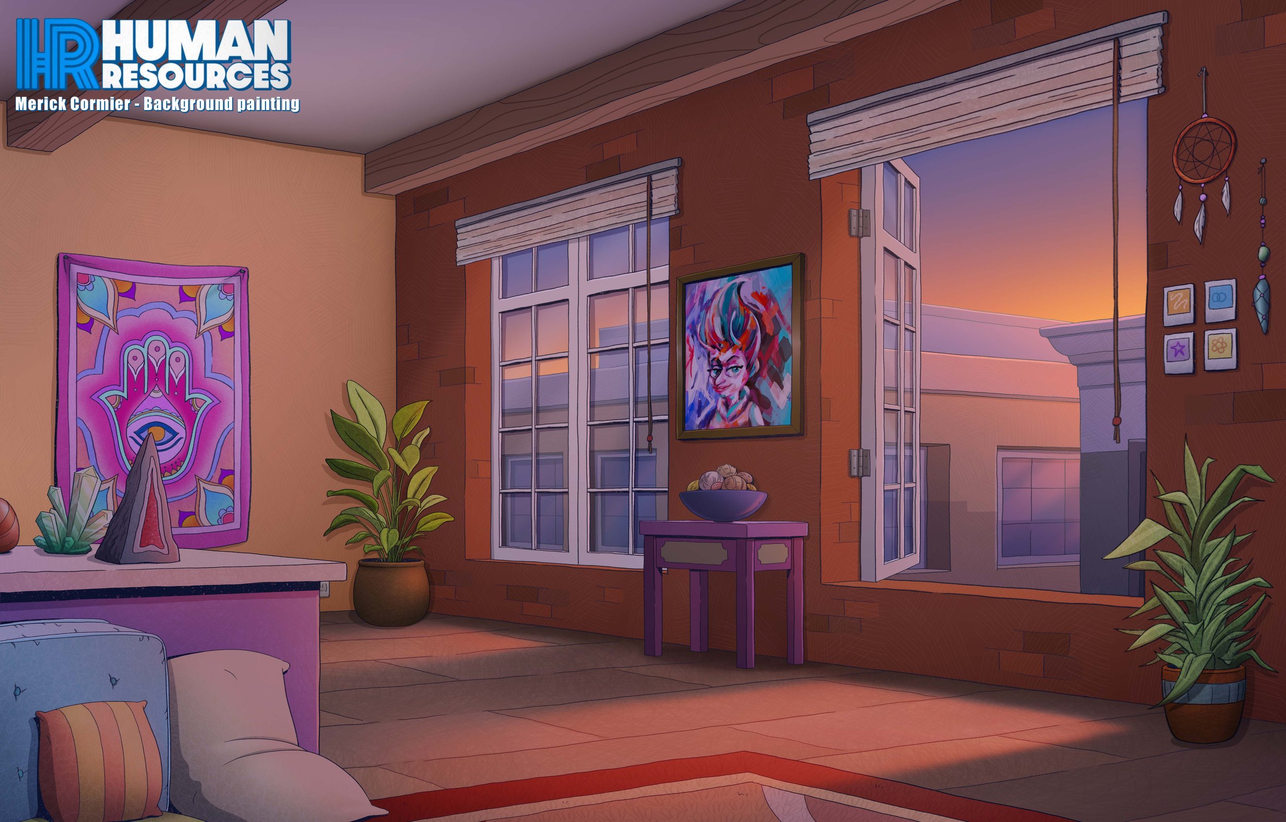 HR108_BG_R004_INT_CLAUDIAS_STUDIO_BACK_CORNER_WALL_WITH_PORTRAIT_DUSK_WITH_LIGHT_ON_V01_MC.jpg