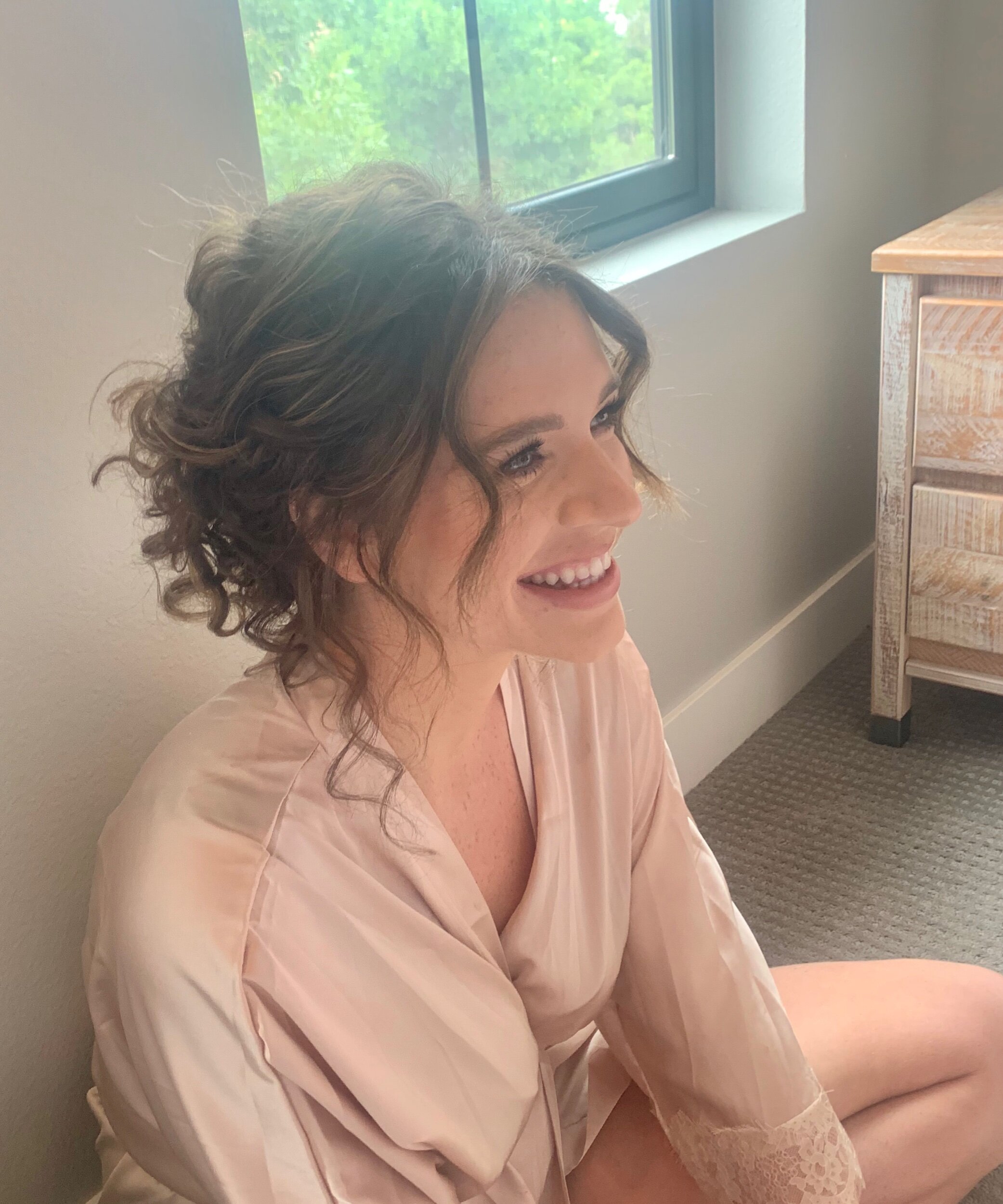 Natural curly bride hair