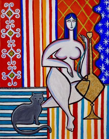 Odalisque with Hookah and Cat