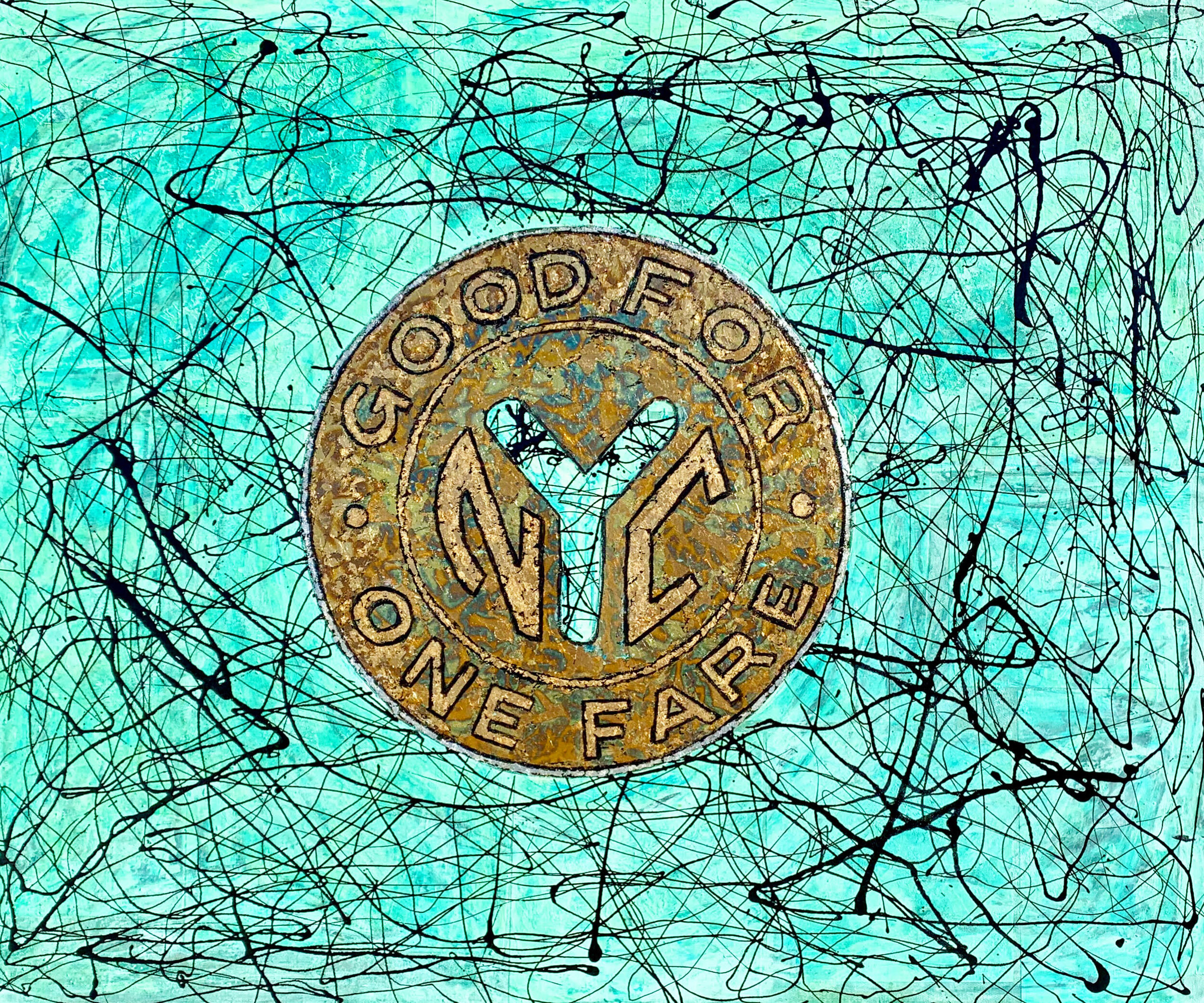 Patina Abstract Expressionist NYC Subway Token