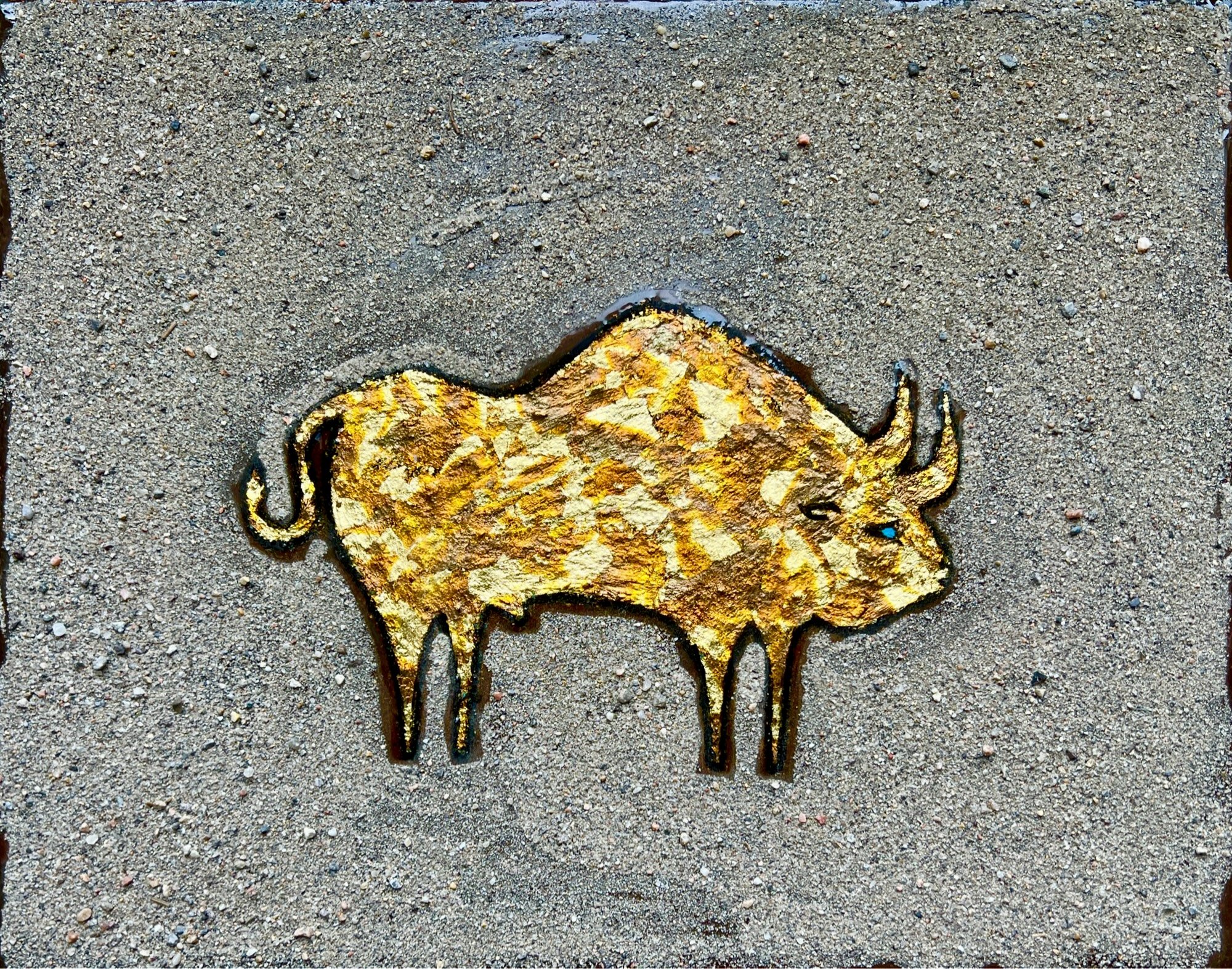 Golden Bull Sand Painting