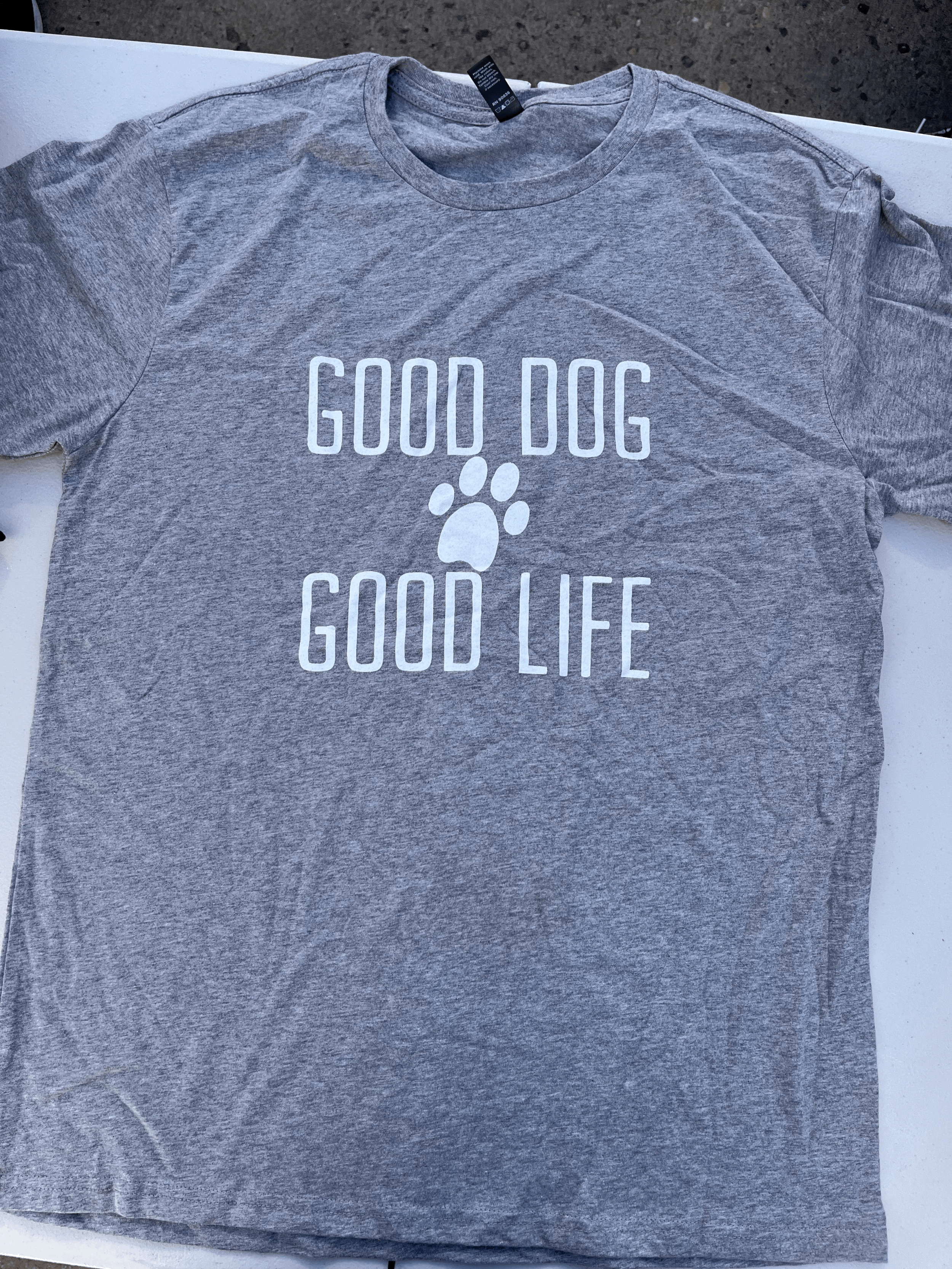 Men's White letter Good Dog/Good Life