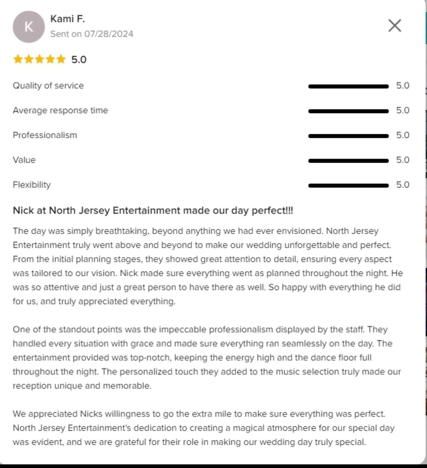 Another one! @djnickk_nje 

#review #weddingreview #5star