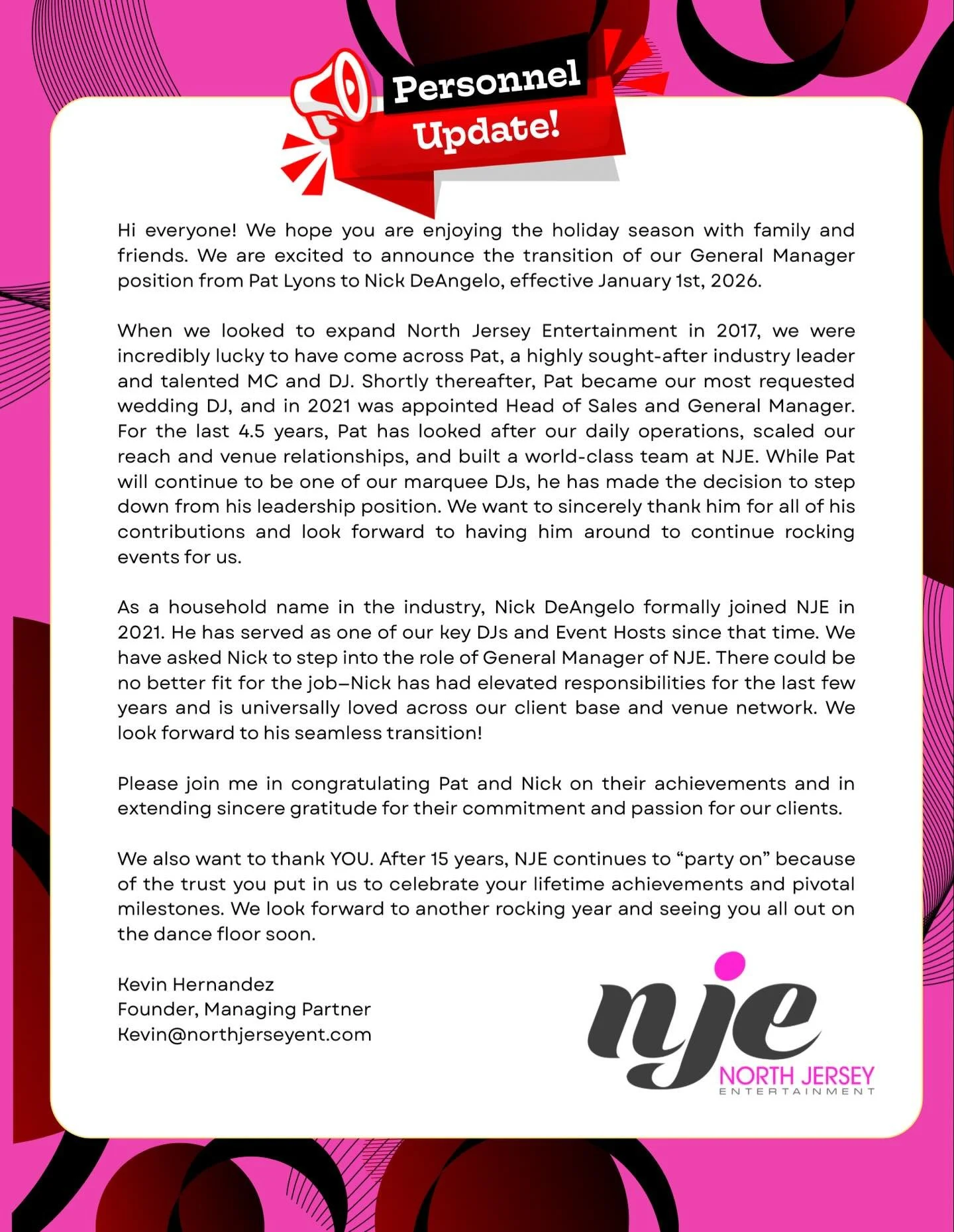 Thank you @djpat_nje and congrats to @djnickk_nje !