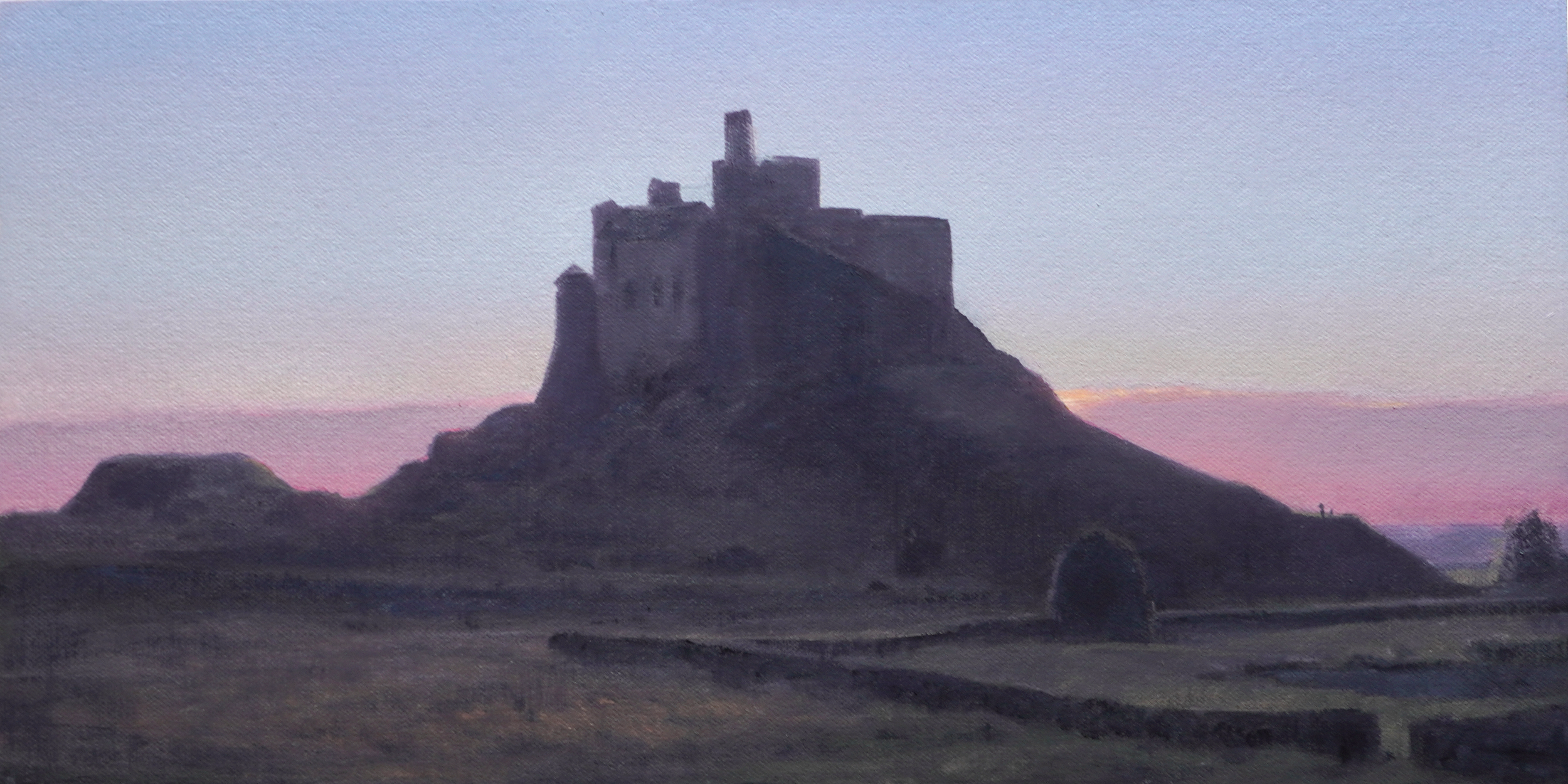 Lindisfarne, Early Morning (Oil on canvas panel, 18" x 9")