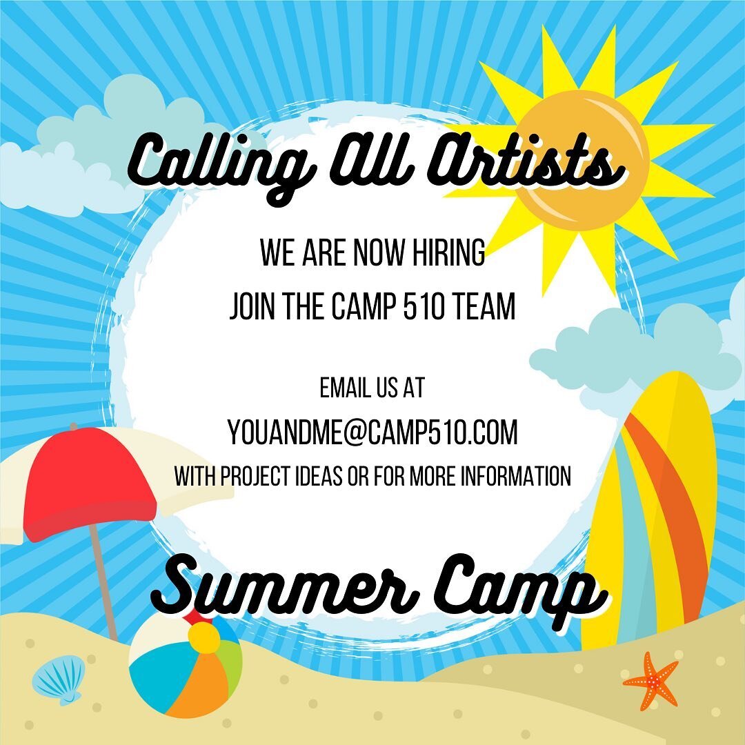 Camp 510 is now hiring for Summer 2024! Contact us at youandme@camp510.com with project ideas or for more information. Some past projects we have offered include printmaking, stained glass, cooking, mixed media, and comics. 

#SummerCamp #Summer2024 