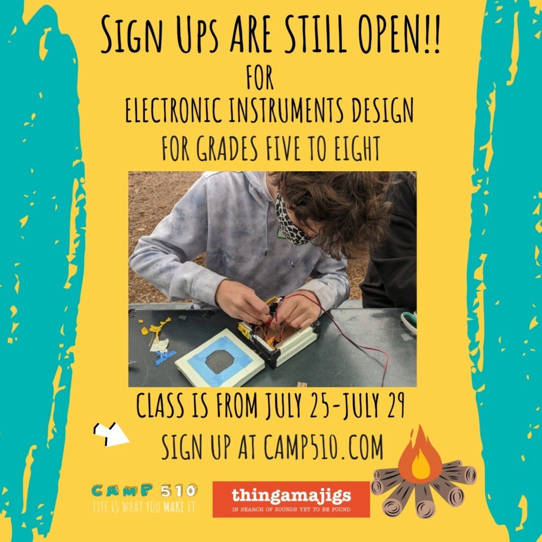 Sign-ups are still open for our Electronic Instruments Design class! Campers find this class absolutely electrifying!⚡ In this class students build a basic electronic tone generator from scratch using common electronic components. For a limited time,