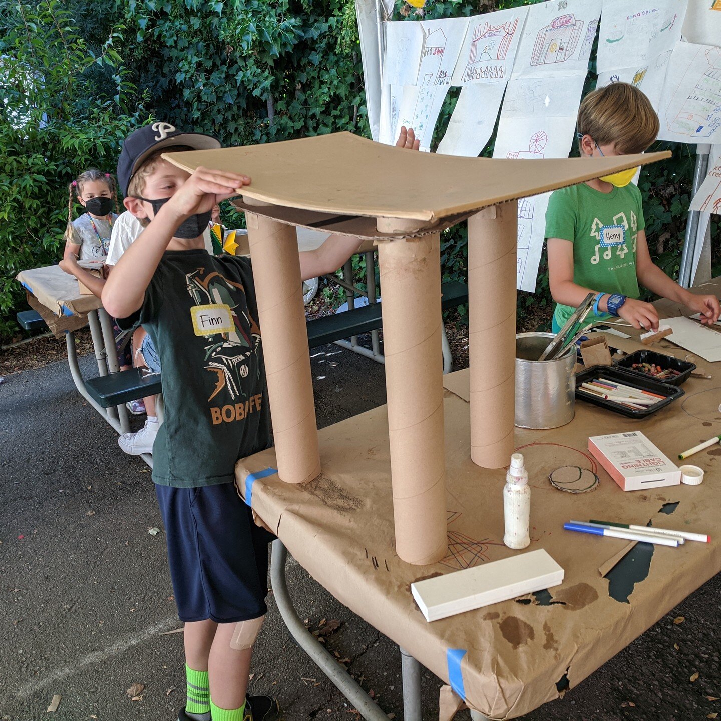 Cardboard city was so much fun! It began as just random pieces of cardboard, but it all came together beautifully. 
#camp510 #oaklandiscreative #oakland #cardboardcity #summercamp #artists #makers #whatwillyoumake #childartists