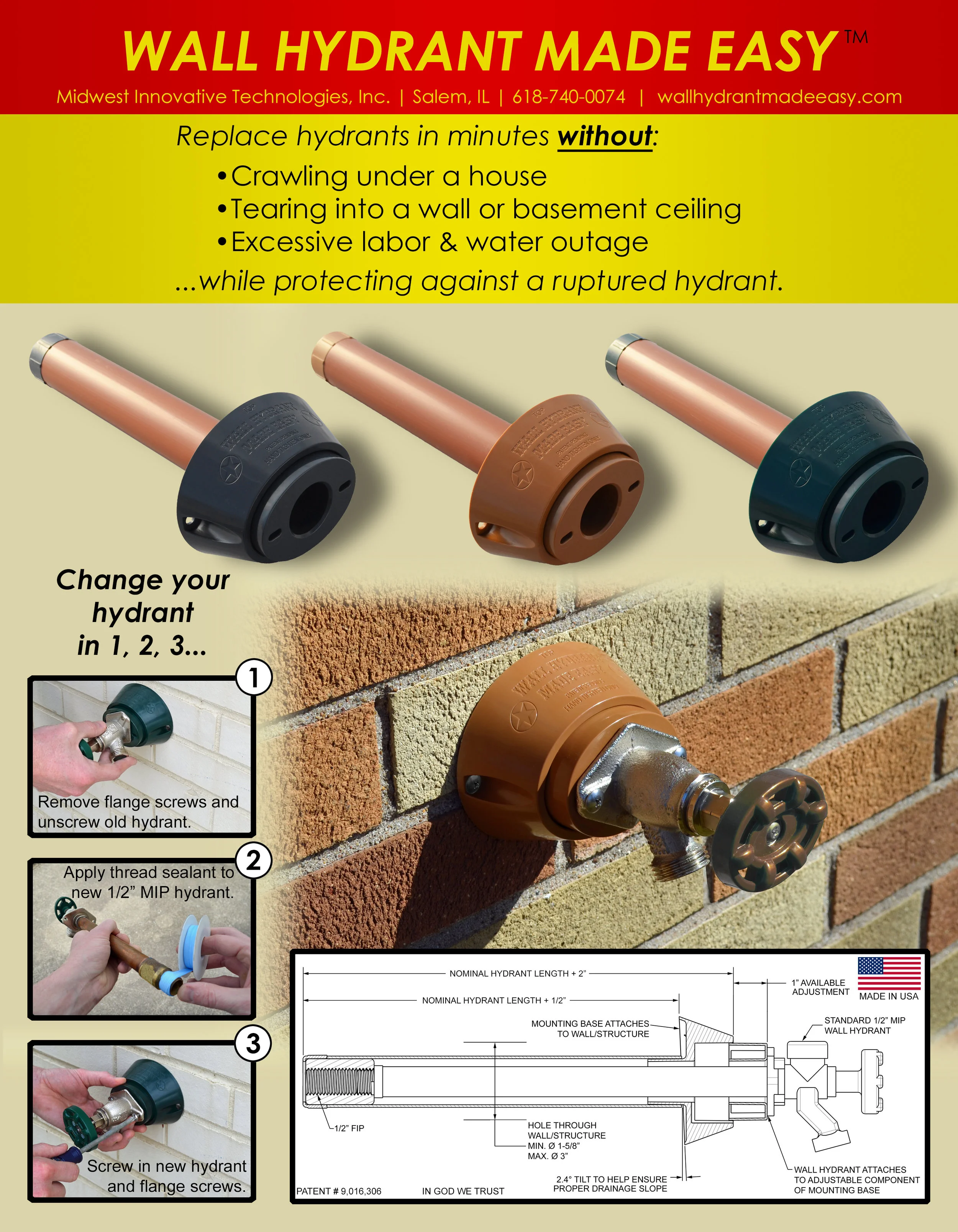 Wall Hydrant Made Easy™ Easily Replace Your Sillcock (Hose Bibb) — Midwest Innovative