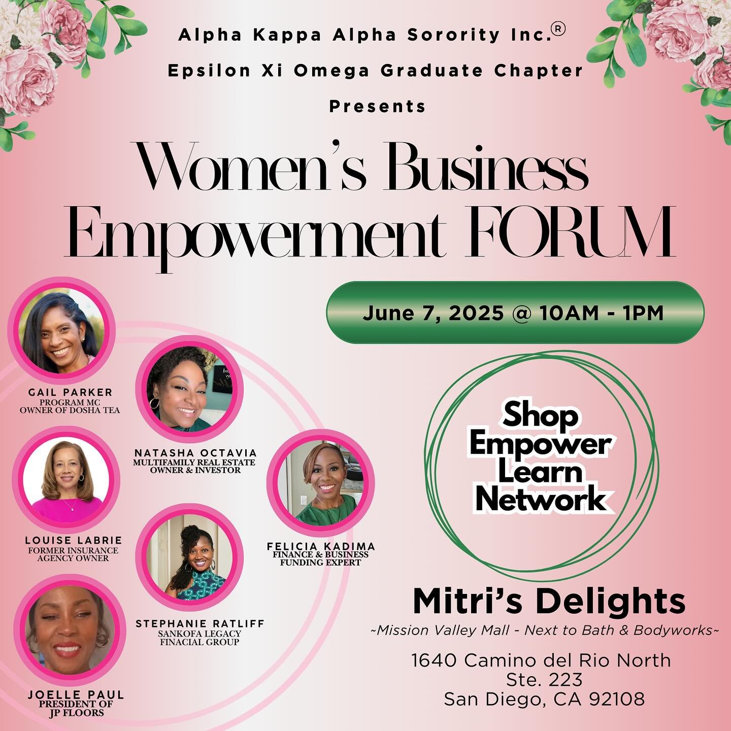 Join the distinguished ladies of Alpha Kappa Alpha Sorority, Inc.&reg;, Epsilon Xi Omega Graduate Chapter for a powerful and purposeful morning at the Women&rsquo;s Business Empowerment Forum.  This is more than a forum&mdash;it&rsquo;s a movement.
W