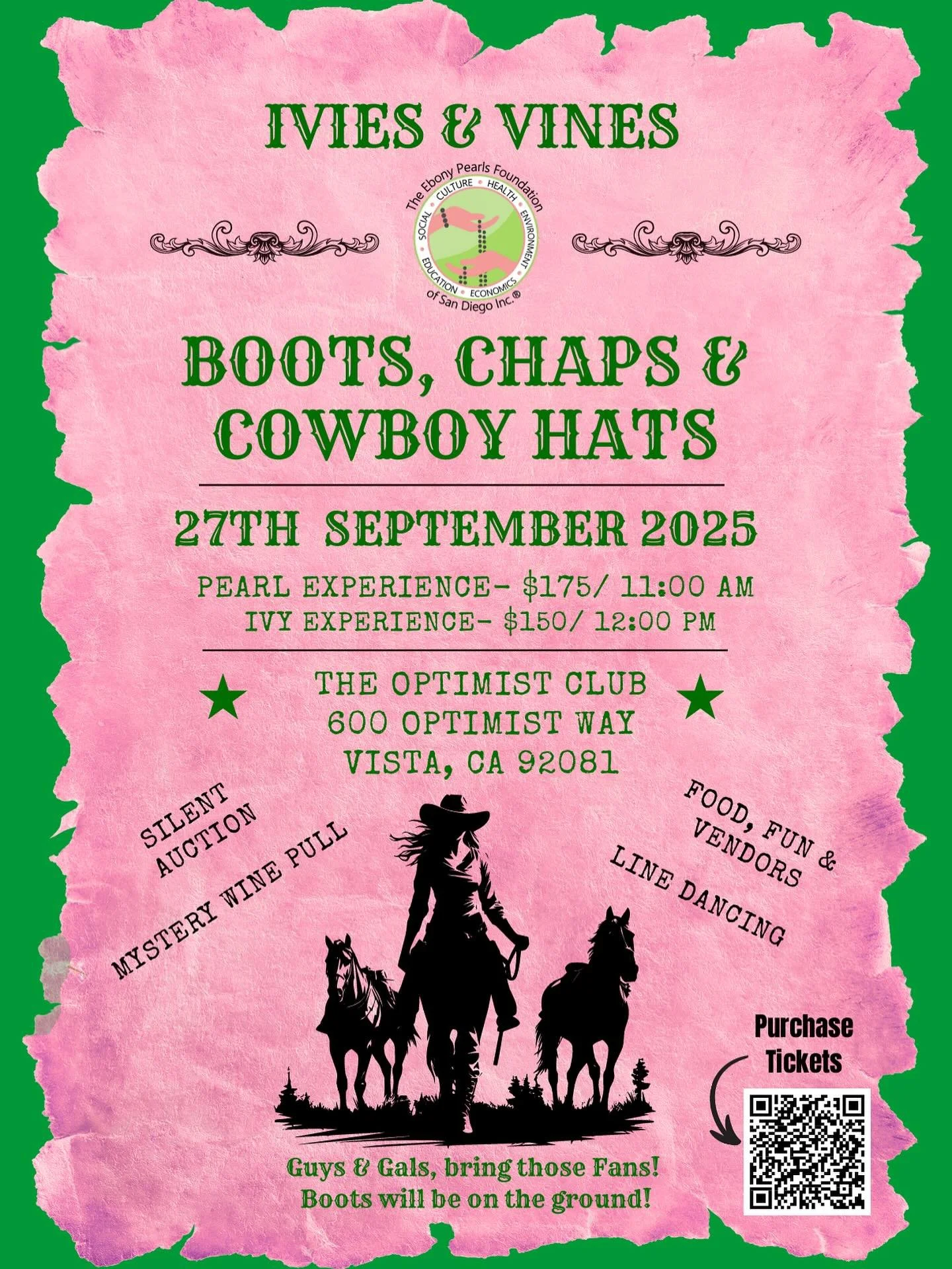 The Cowboy Carter chitlin circuit may have ended, but we&rsquo;re still ridin&rsquo; high for a cause! 🐎🩷💚

Saddle up and join Ebony Pearls Foundation of San Diego for an afternoon of fun, fellowship, and purpose &mdash; all to raise the next gene