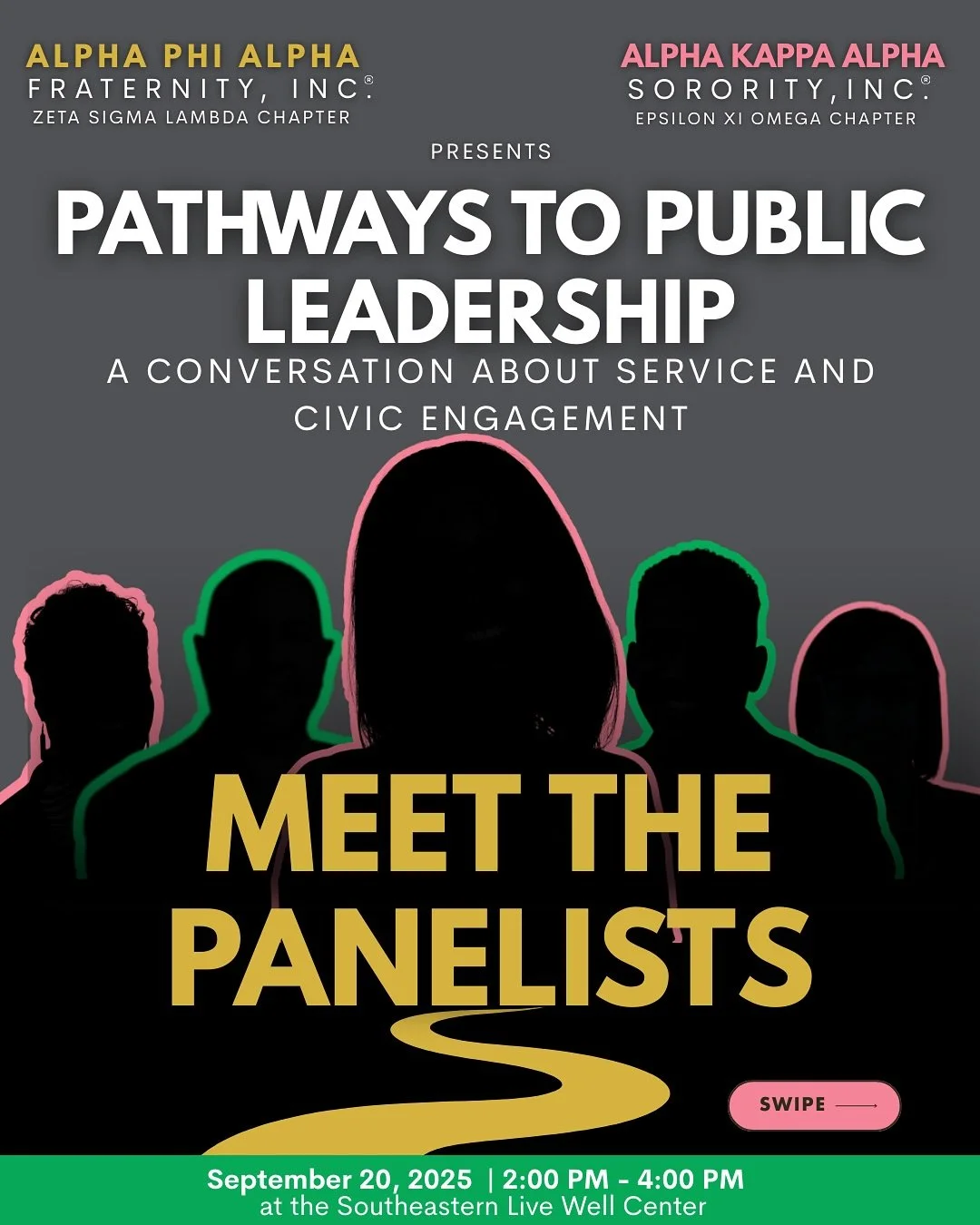Are you ready to step into leadership? Or curious how to create change where you live, work, and serve?

Join Alpha Kappa Alpha Sorority, Inc.&reg; Epsilon Xi Omega Chapter and Alpha Phi Alpha Fraternity, Inc.&reg; Zeta Sigma Lambda Chapter for Pathw