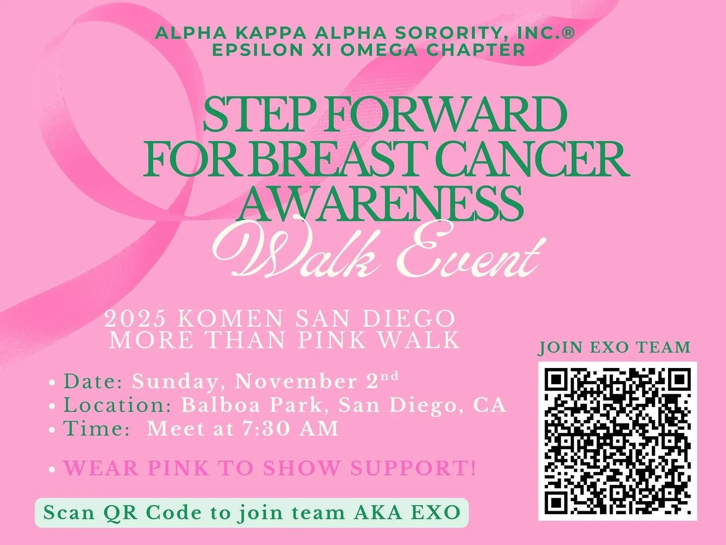 This October, in honor of Breast Cancer Awareness Month, we celebrate the strength and resilience of breast cancer survivors.

To continue the fight, EXO will walk in the 2025 Komen San Diego MORE THAN PINK Walk on November 2nd.

Join Team EXO as we 