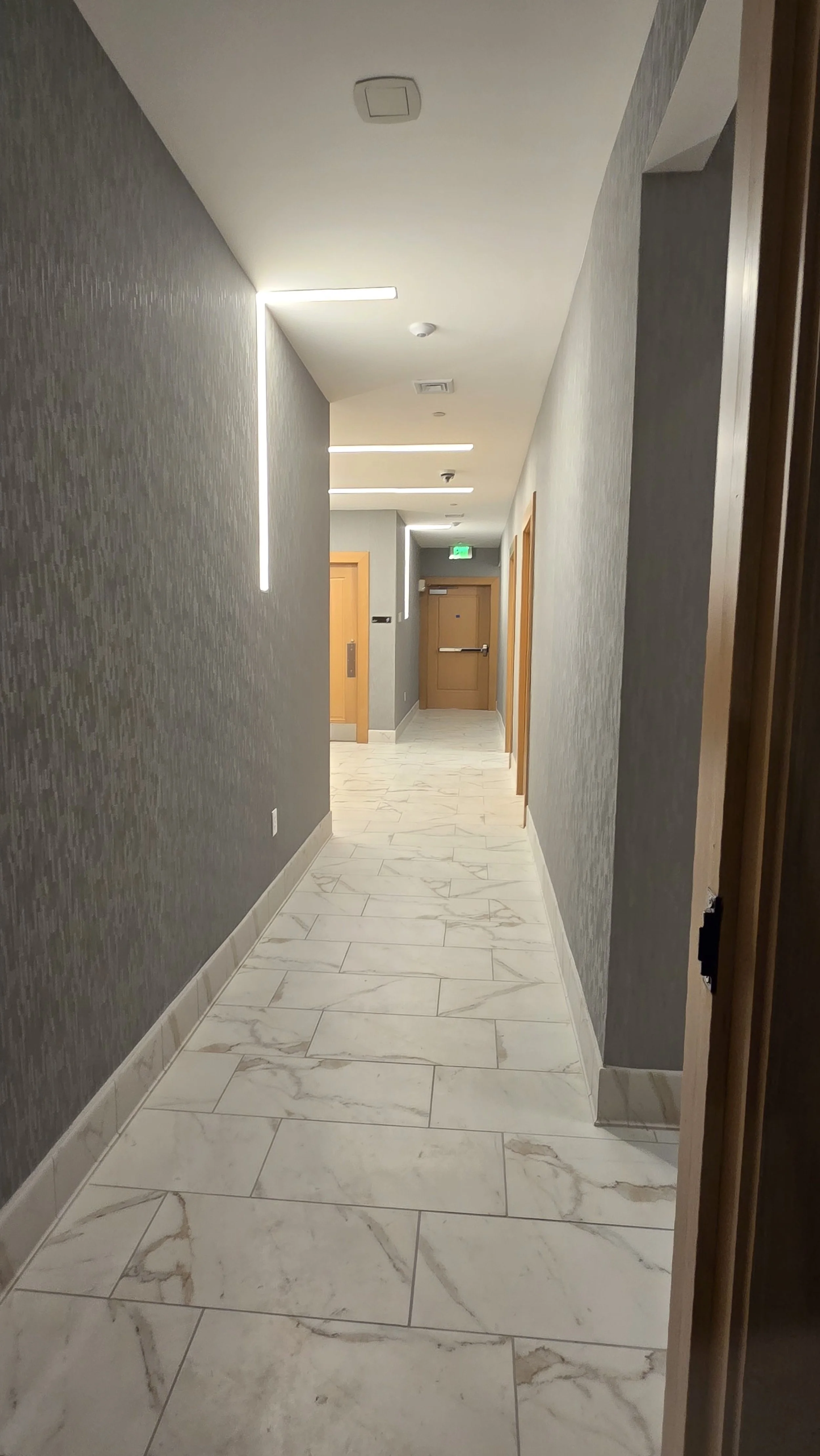 Corridor to restrooms