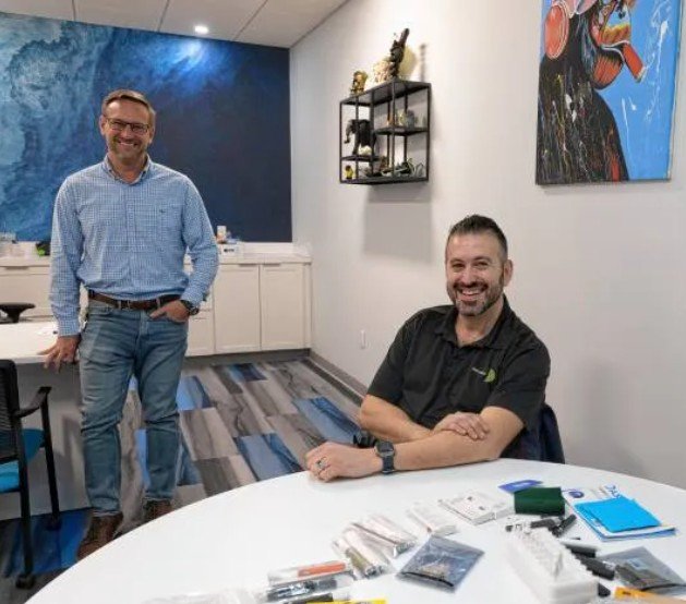 Clients in one of the private offices