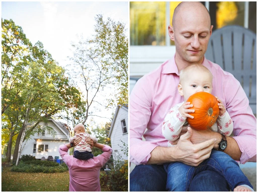 Father and son, fall family session.