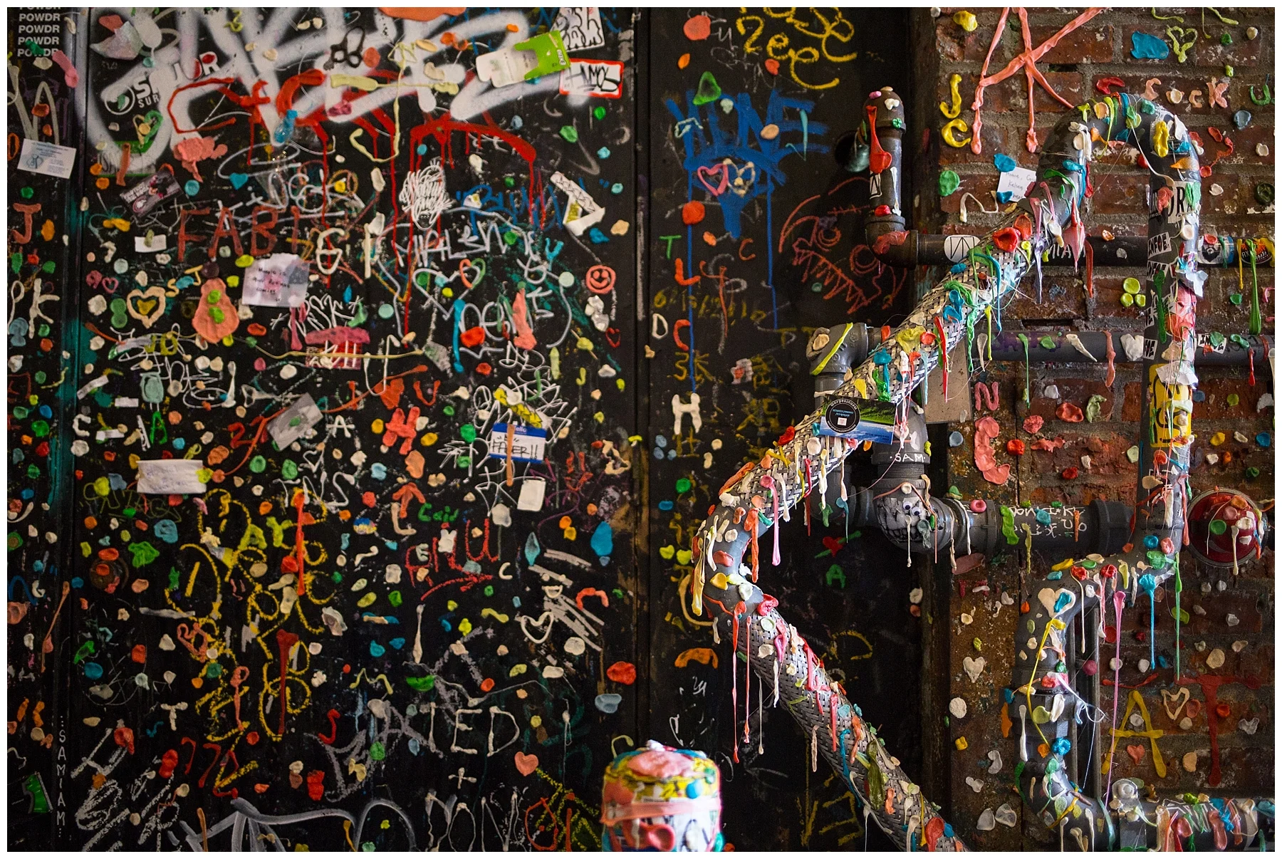 pike place, seattle, a little exploring - found the gum wall
