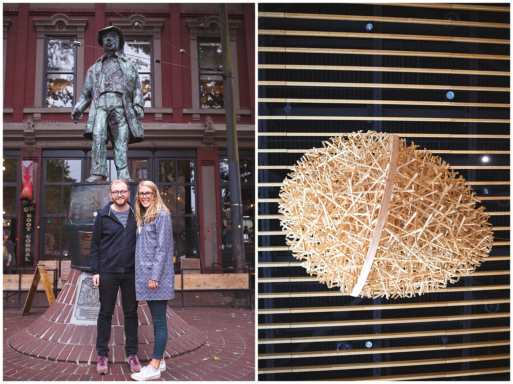 Vancouver in the rain, checking out some cool sculptures