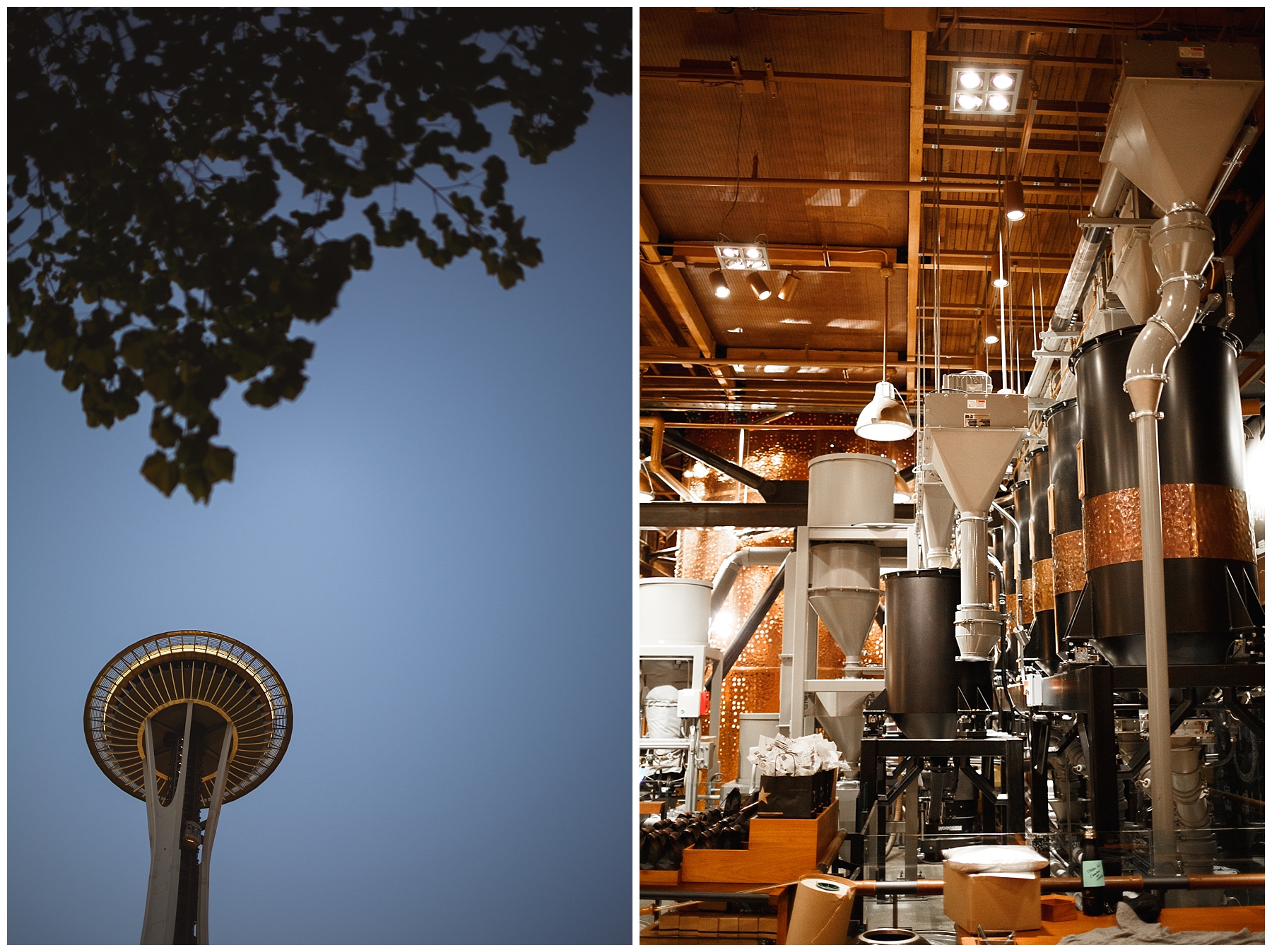 Space needle in Seattle, and the Starbucks hub
