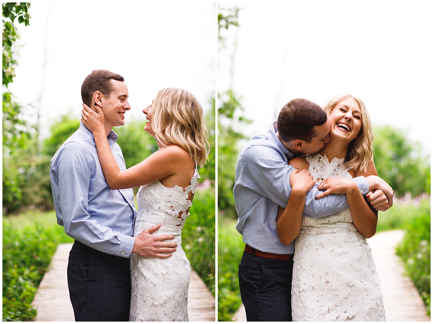 White dress engagement session in the park - Chelsea Matson Photography