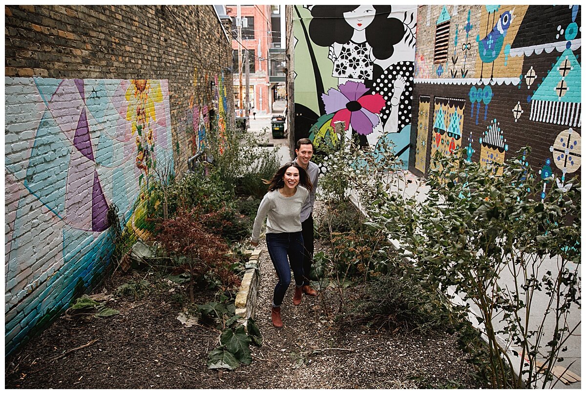  black cat alley engagement session milwaukee wi 