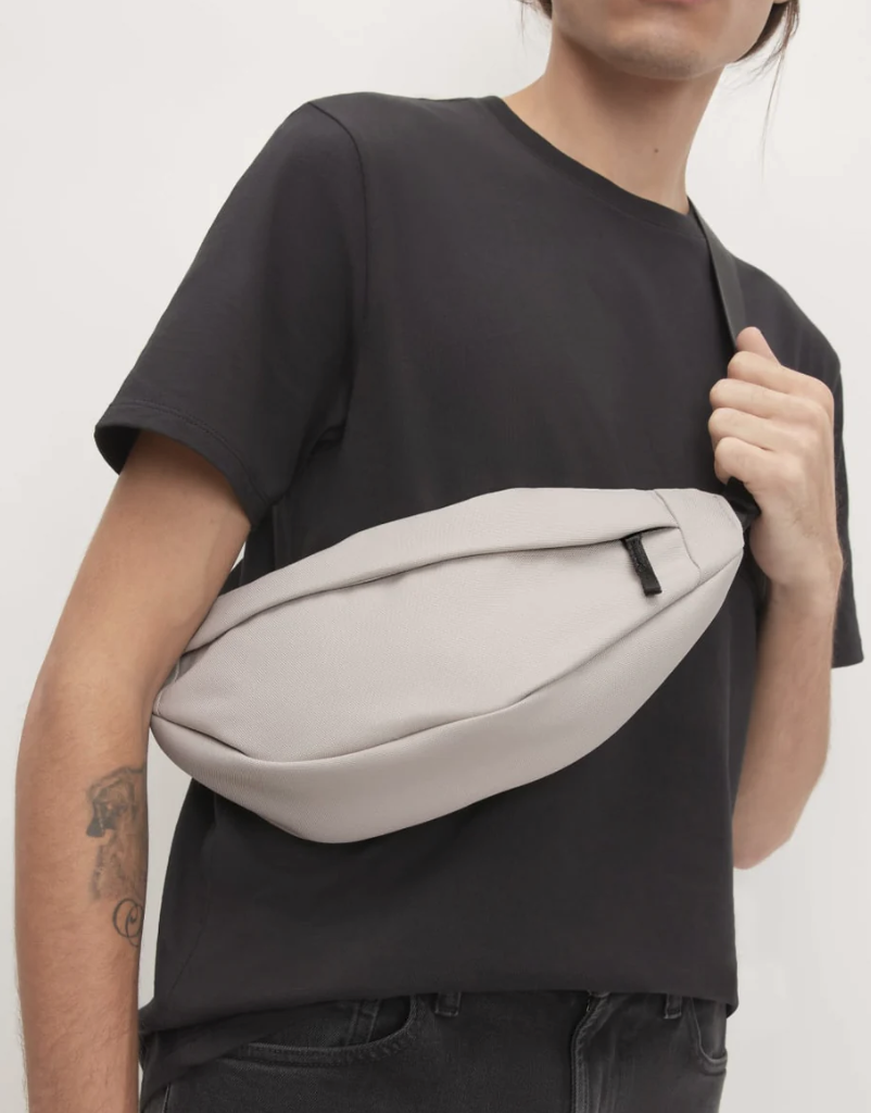 stone white cross body bag from everlane