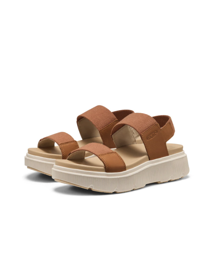 keen elle back strap chunky sandal in camel
