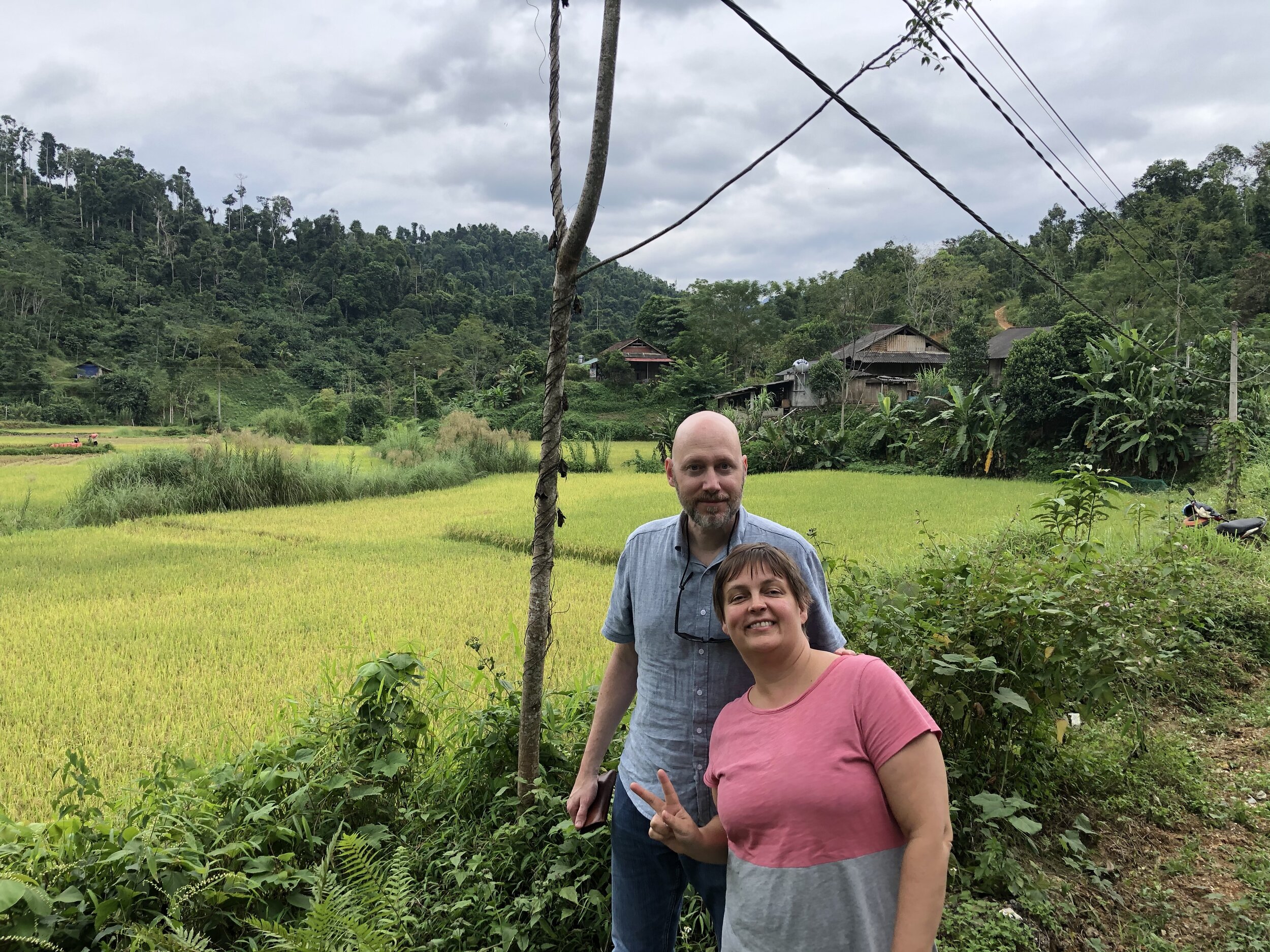 Lovely couple, lovely rice fields