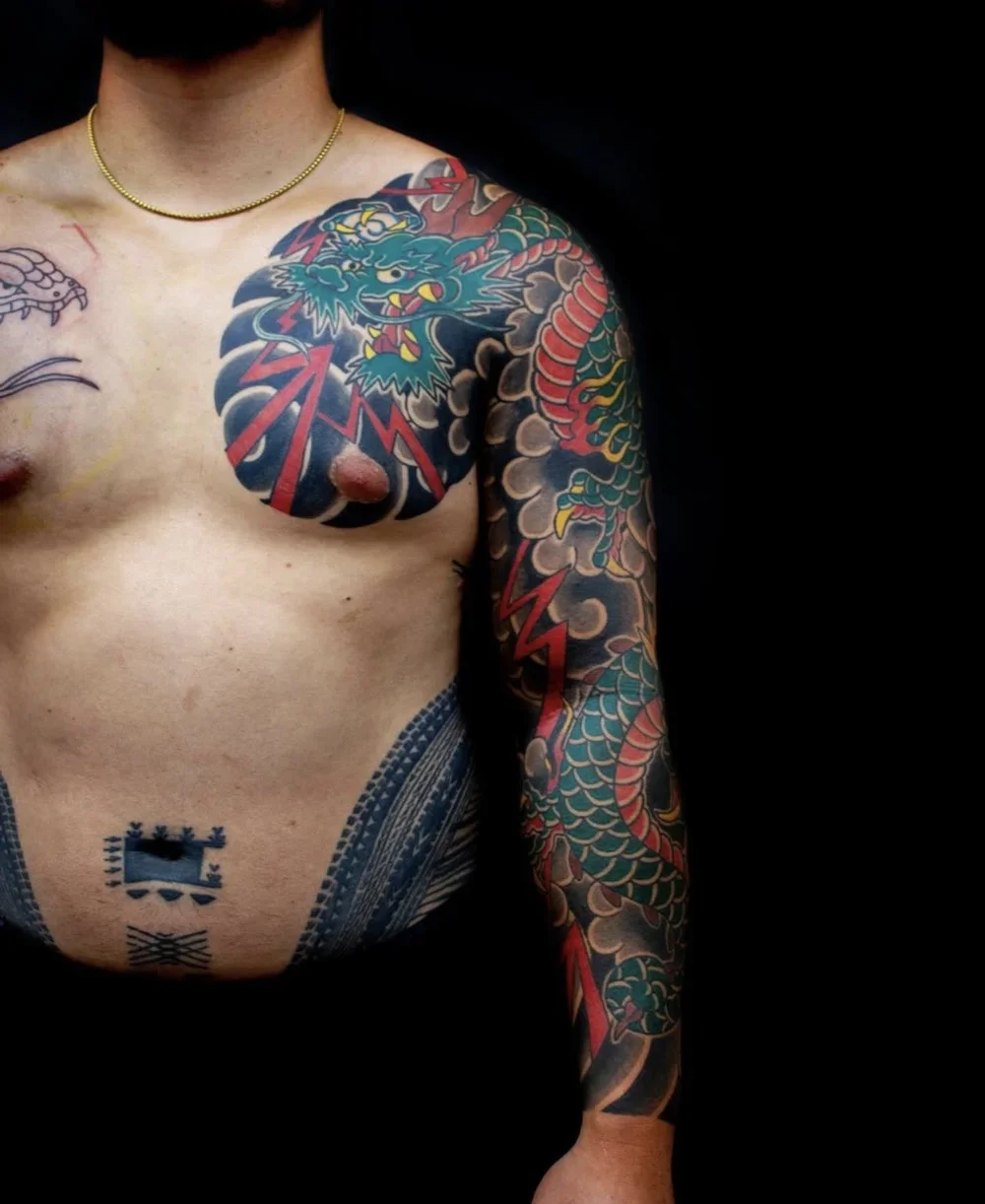 Dragon and Lightning full sleeve