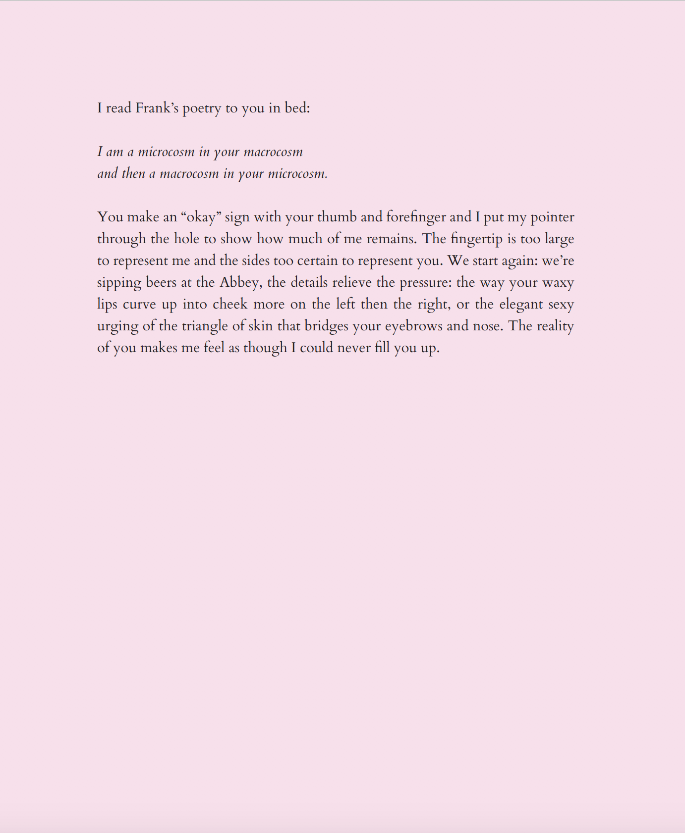 Excerpt from "Letters to M."