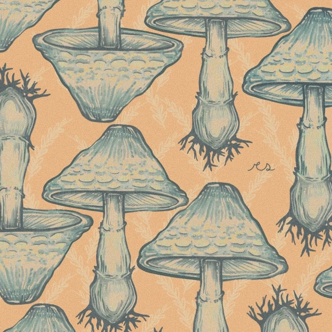A fun little shroomie made into a repetitive print ✨