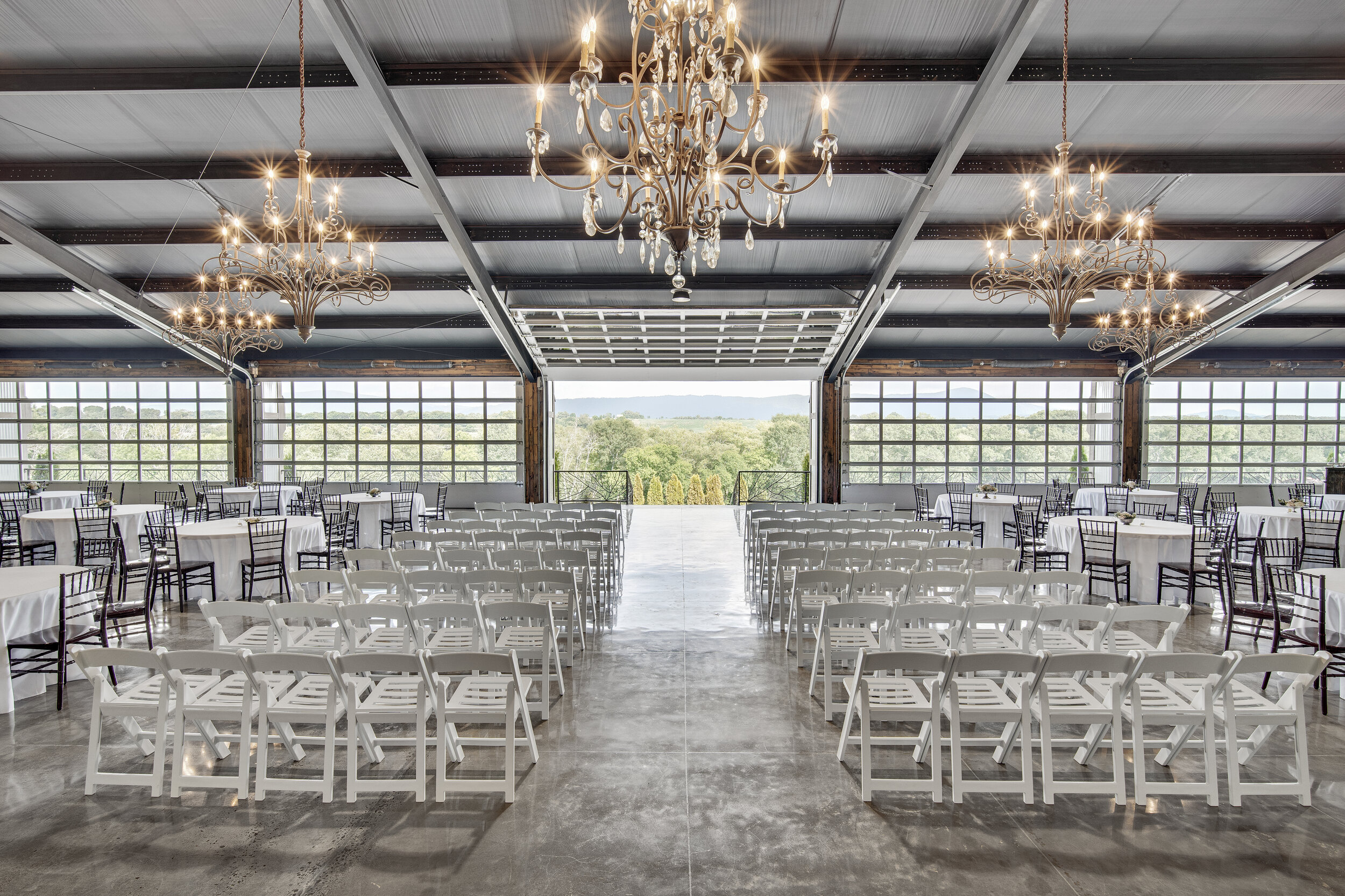large indoor wedding ceremony
