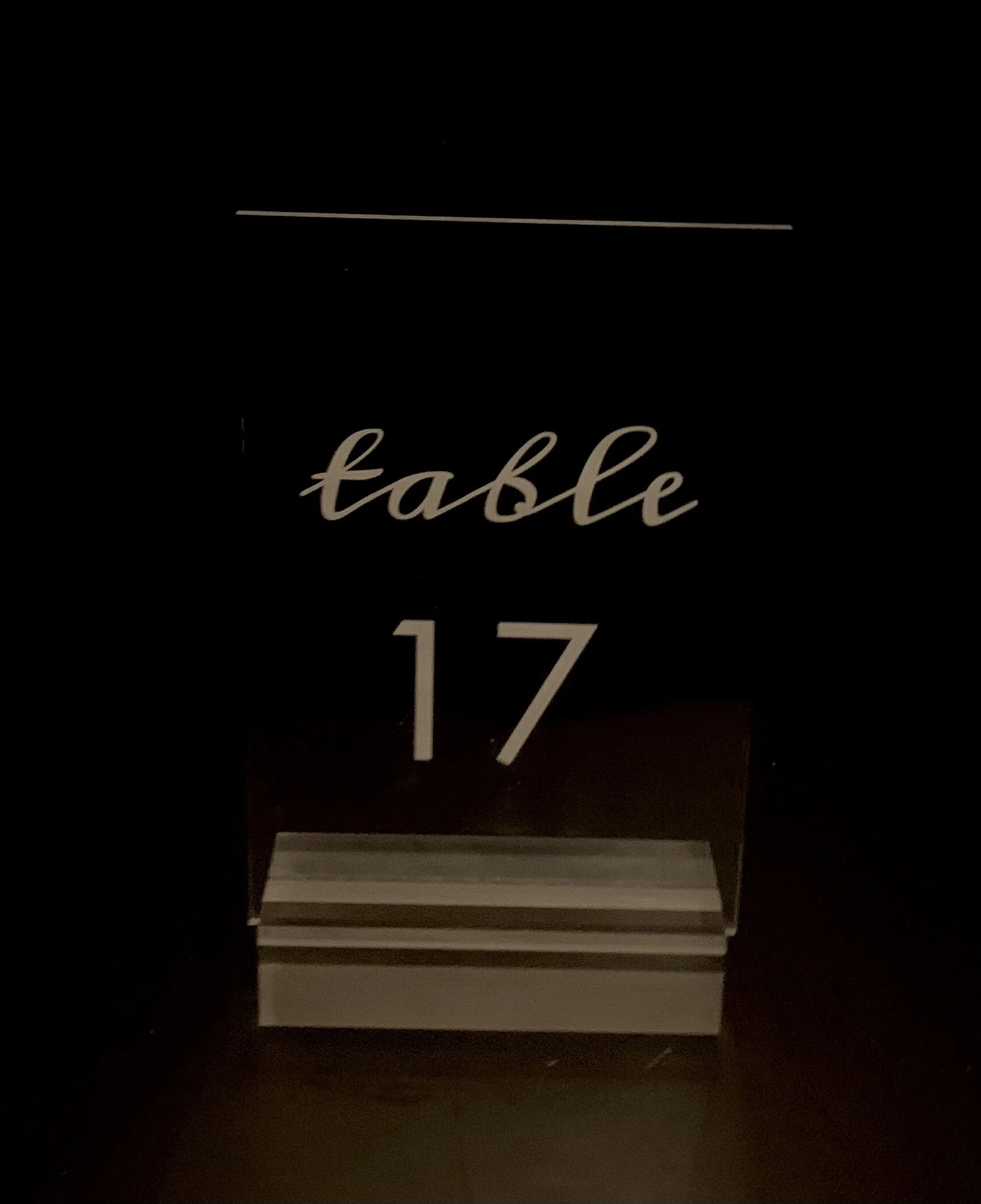 Clear Acrylic Table Numbers