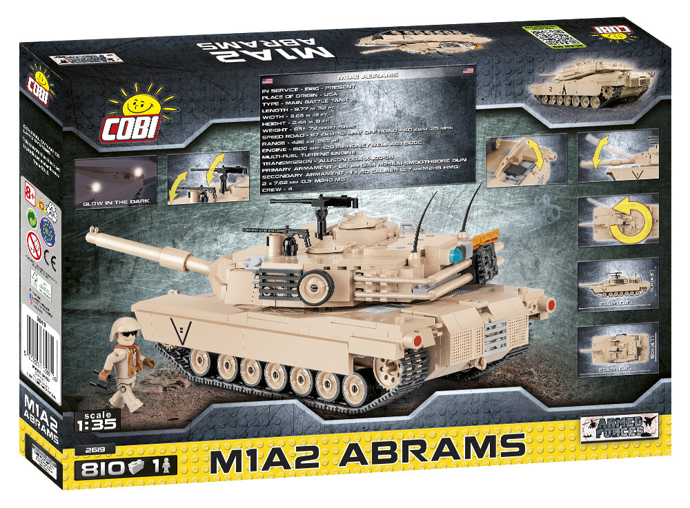 COBI 2619 Small Army Abrams M1A2 Scale 1:35 802pcs 
