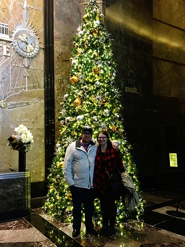 Christina-LeBlanc-and-Aaron-Morse-at-Empire-State-Building-Christmas-Tree-lobby-by-Live-the-Movies.jpg