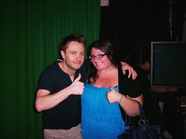 Christina-LeBlanc-with-Chris-Hardwick-at-Web-Soup-taping.jpg