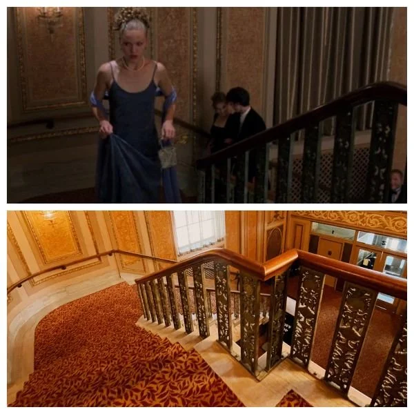 The prom lobby and staircase from "10 Things I Hate About You"