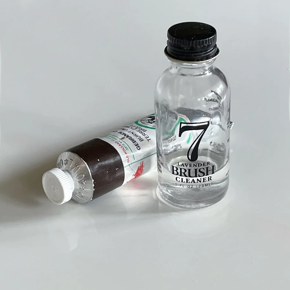 Oil paint works well with spike lavender.